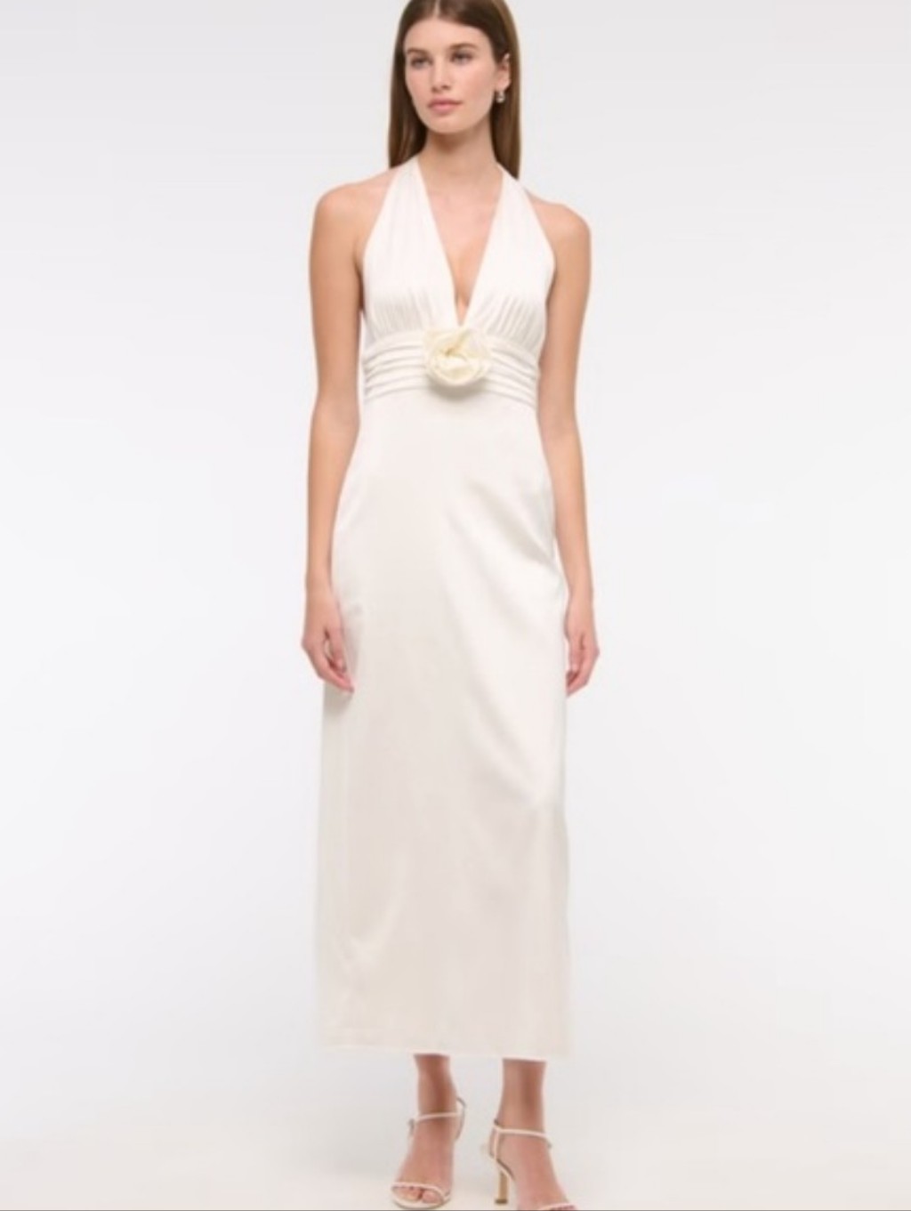 Nwt Abercrombie & Fitch Rosette Halter Midi Dress Size Xs Petite